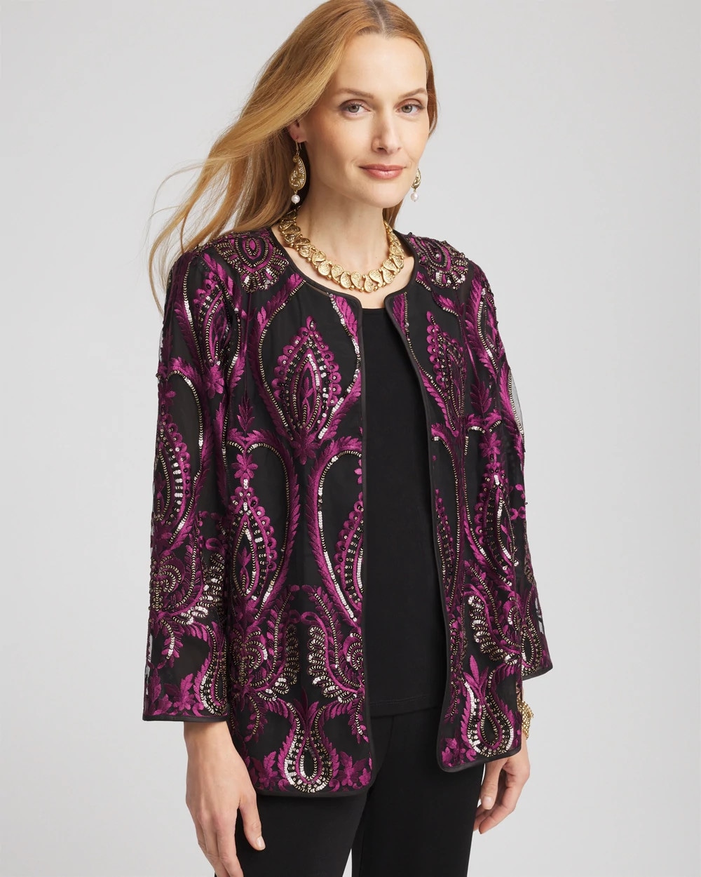 Travelers™ Collection Mesh Embroidered Jacket | Chico's